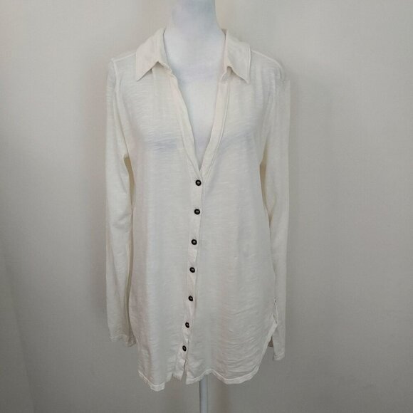 Velvet By Graham & Spencer Long Sleeve Vintage Slub Tee Size Large - Picture 1 of 11